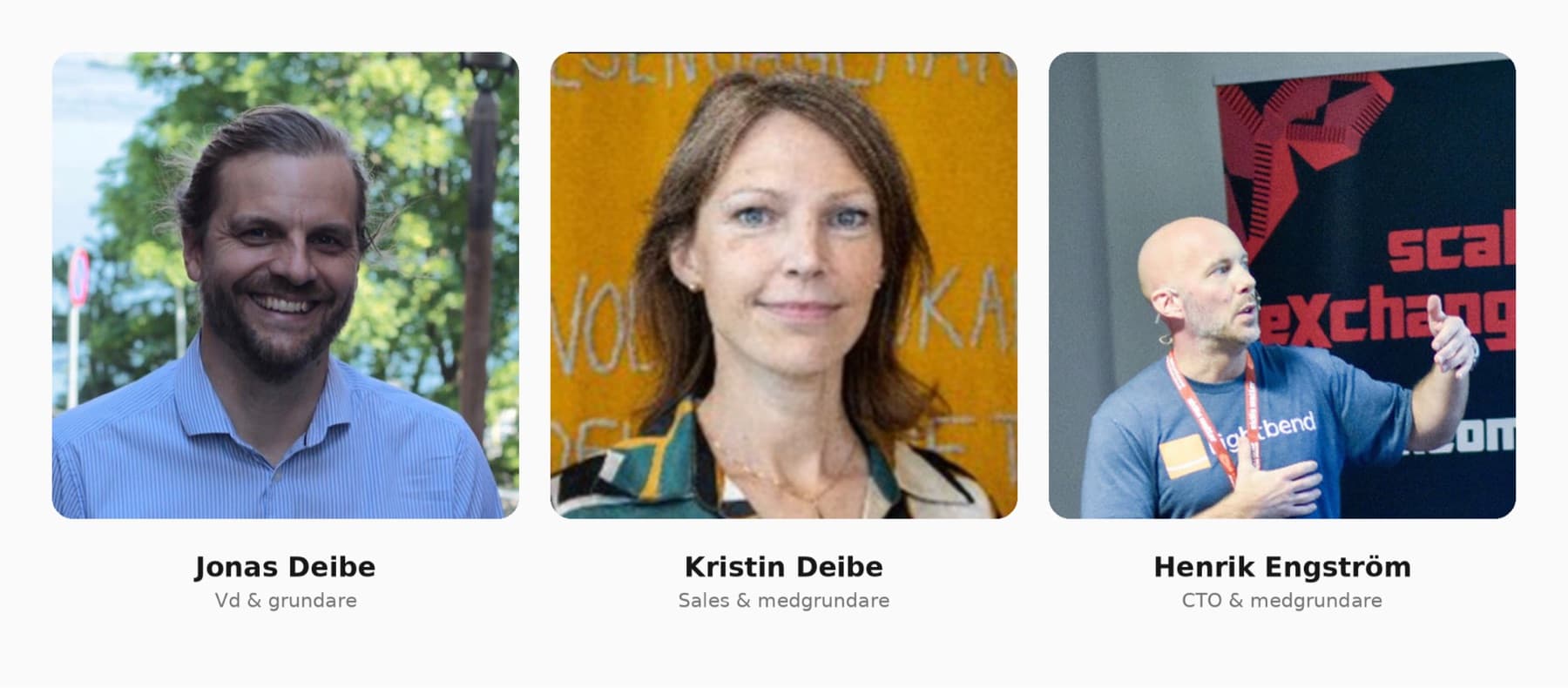 Jonas Deibe, Kristin Deibe och Henrik Engström, grundarna av Isodora